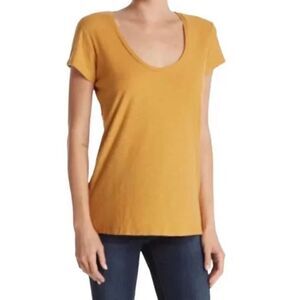 James Perse SOL (Mustard) Scoop Neck T NWT Size 0 XS